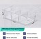 Set of 8, Stackable Clear Bins with Removable Dividers - Food Snack Organizer, Pantry Organization and Storage - Plastic Home Containers - Refrigerator, Fridge, Kitchen Cabinet Organizing Bins